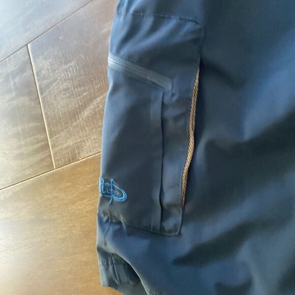 Reel Life Shorts Men's XL Blue Mesh Lined Elastic Waist Snap Surfing Swim Trunks - Picture 11 of 14